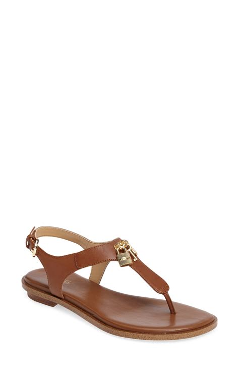 suki t strap charm sandal michael michael kors|Michael Michael Kors Suki Sandal Luggage 7 M .